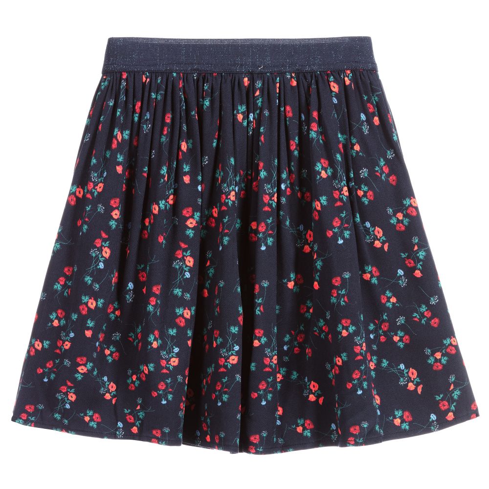 Carrément Beau-Синяя юбка из вискозы с цветочным рисунком | Childrensalon Outlet