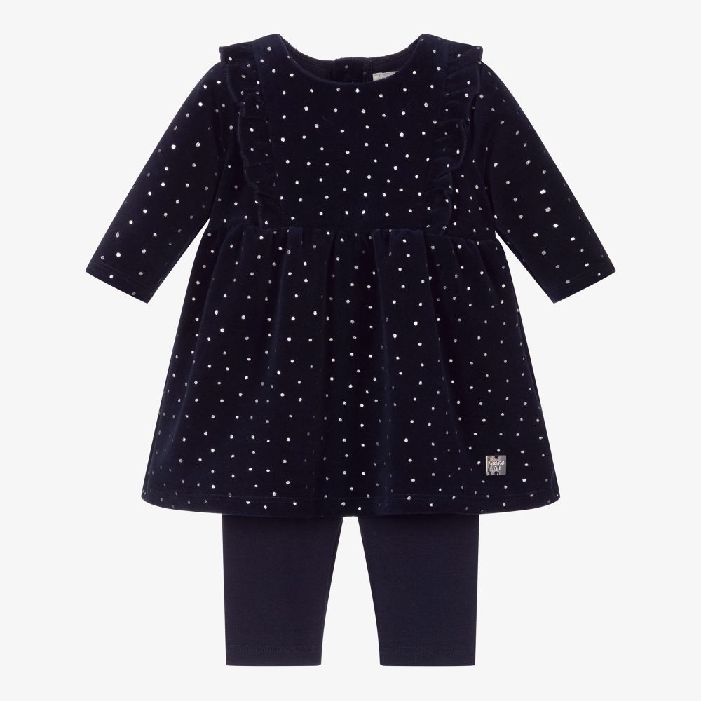 Carrément Beau - Blue Organic Cotton Dress Set | Childrensalon