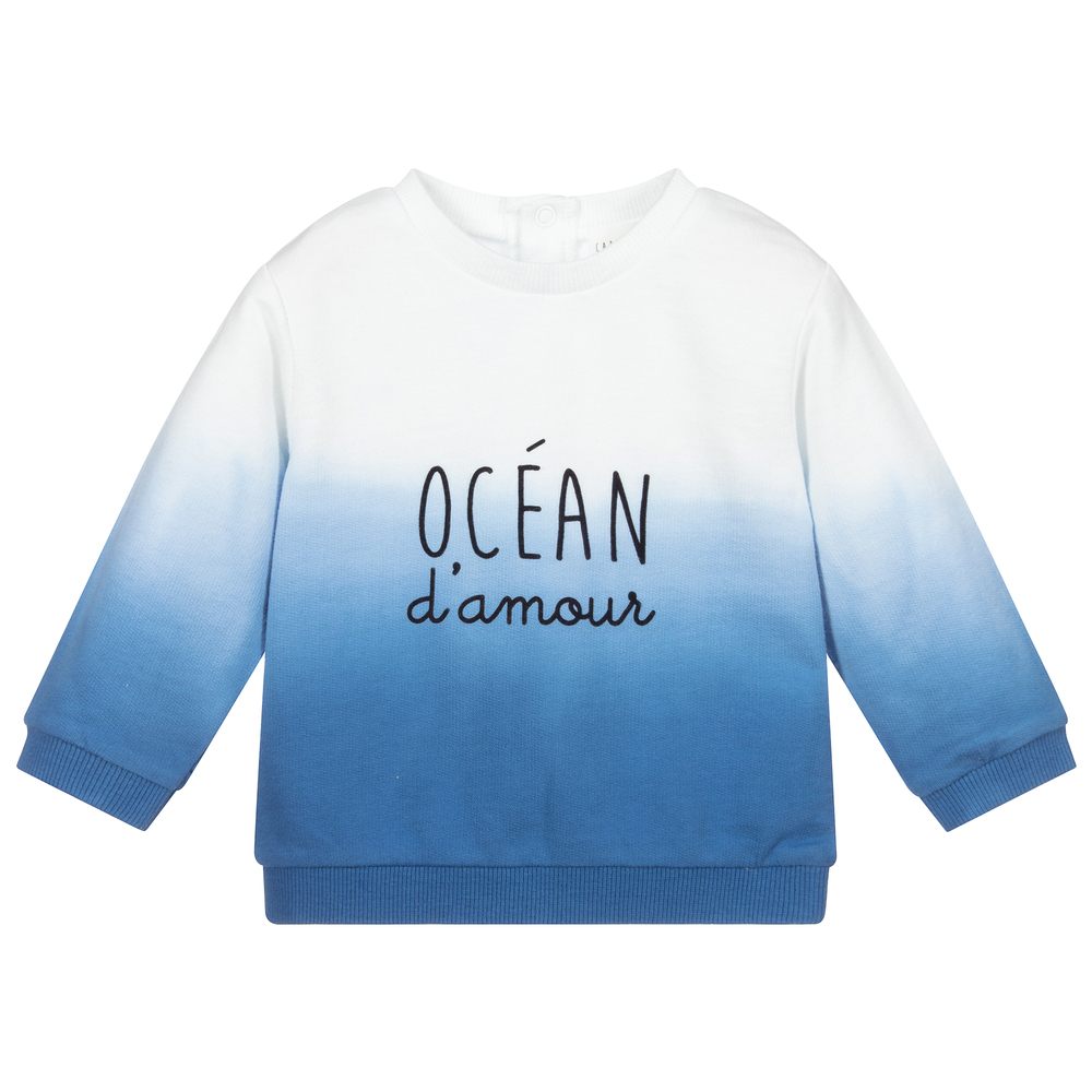 Carrément Beau - Sweat bleu en coton bio | Childrensalon