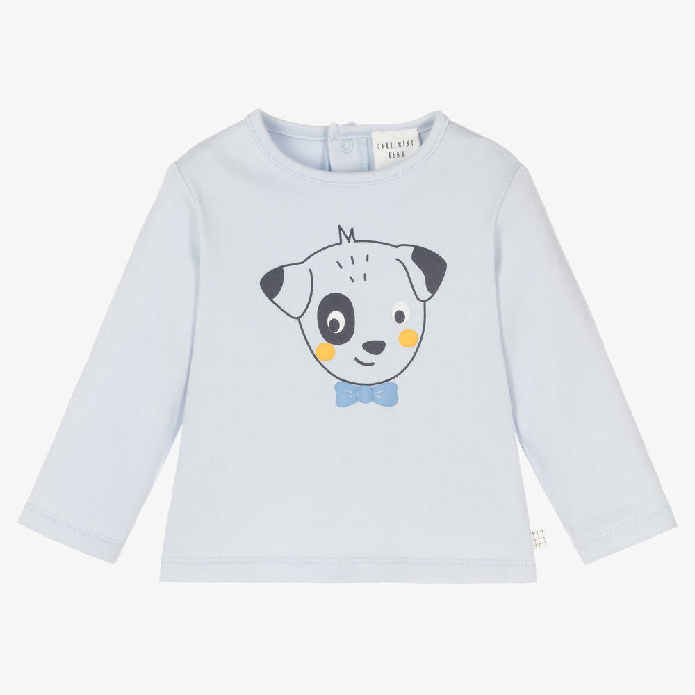 Carrément Beau-توب قطن عضوي لون أزرق للأطفال | Childrensalon Outlet