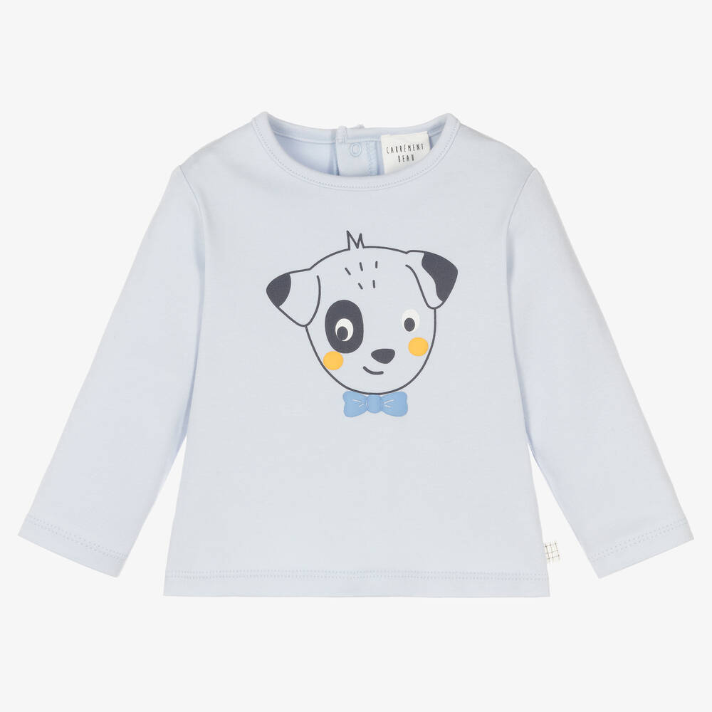 Carrément Beau - Blue Organic Cotton Top | Childrensalon