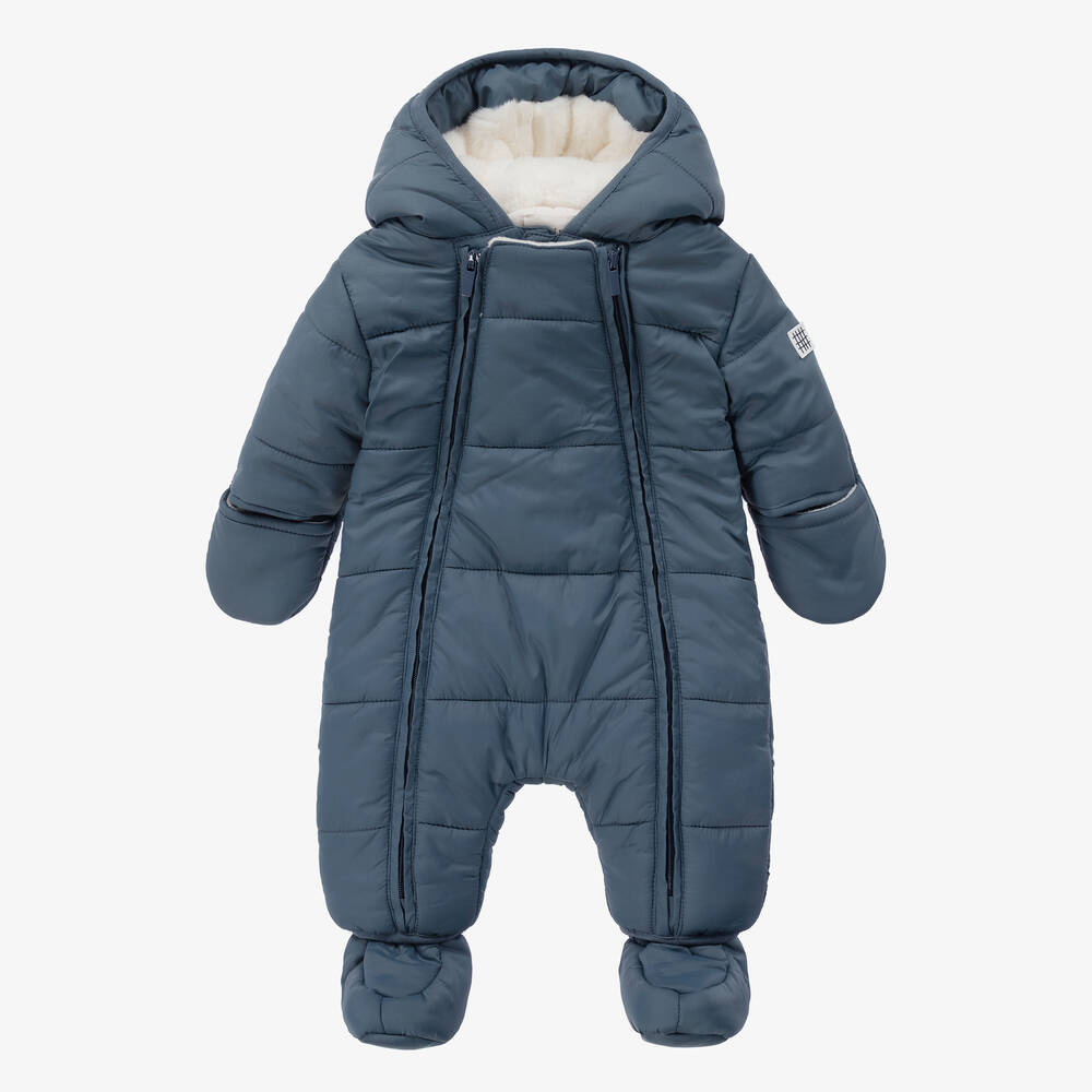 Carrément Beau - Blue Puffer Baby Snowsuit | Childrensalon