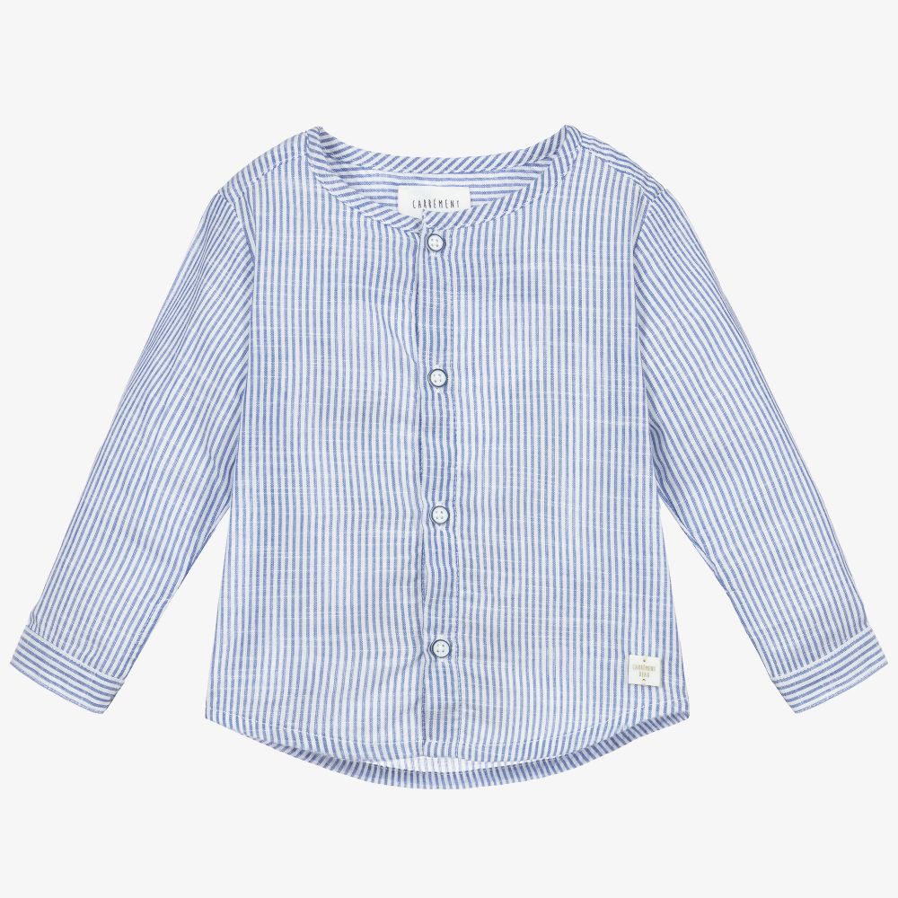 Carrément Beau-Сине-белая рубашка из хлопка | Childrensalon Outlet