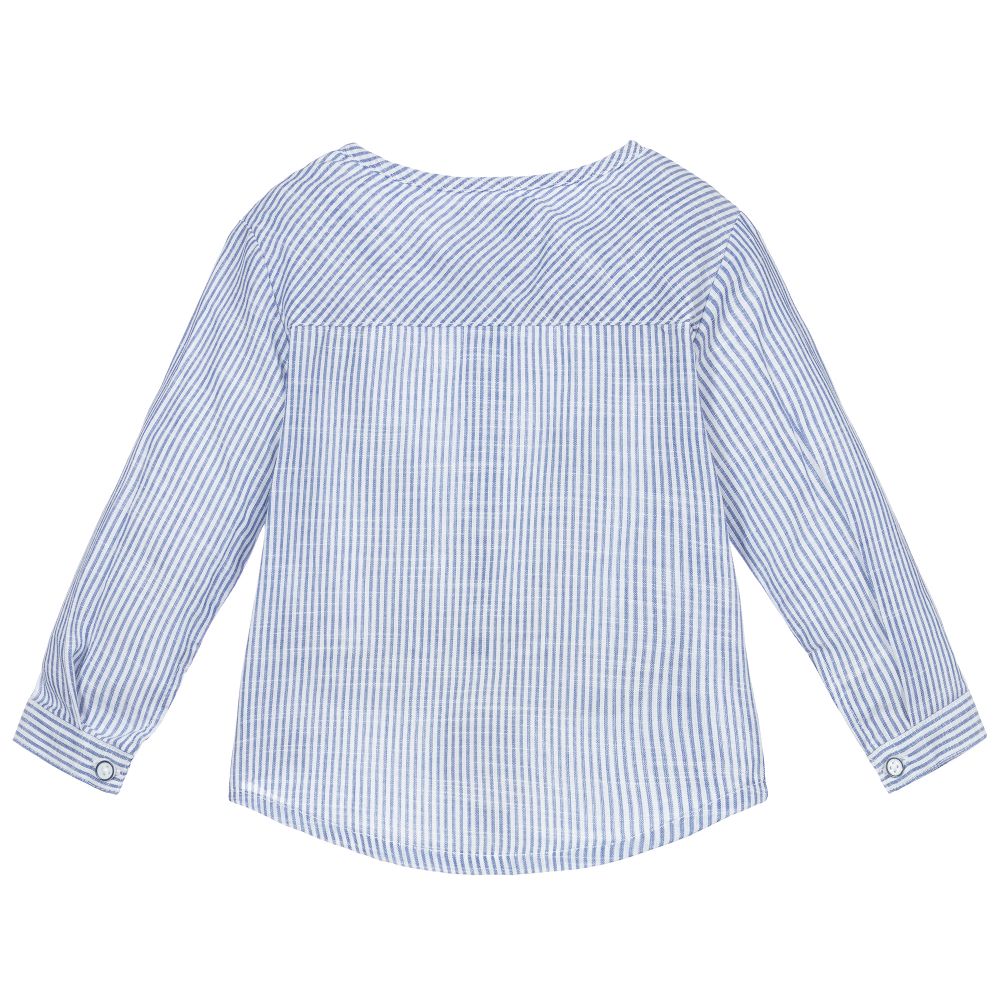 Carrément Beau-Сине-белая рубашка из хлопка | Childrensalon Outlet