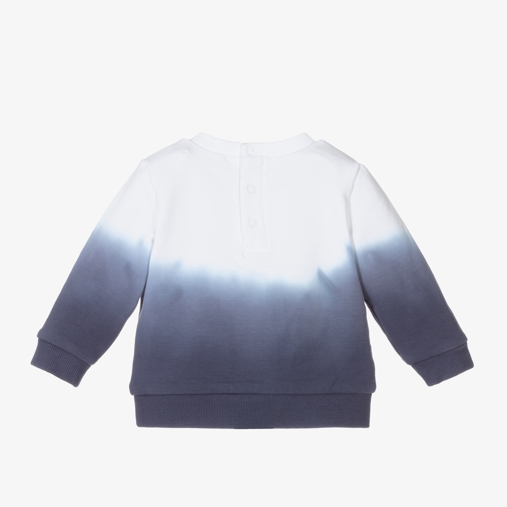 Carrément Beau-Бело-синий хлопковый свитшот | Childrensalon Outlet