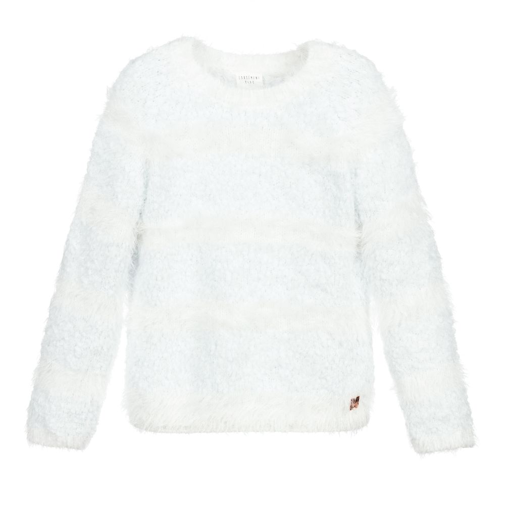 Carrément Beau - Pull bleu et blanc | Childrensalon