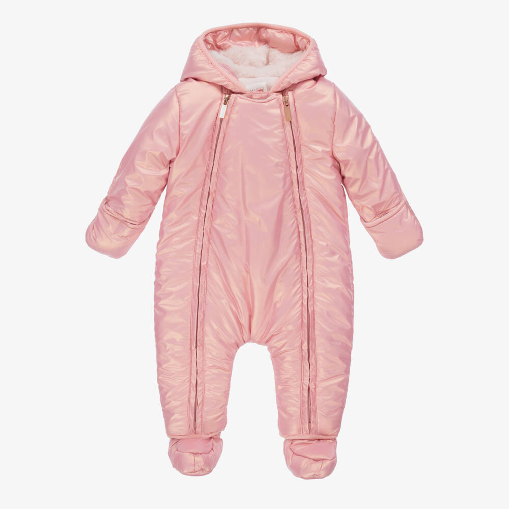 Carrément Beau-Уютный розовый комбинезон с капюшоном для девочек | Childrensalon Outlet