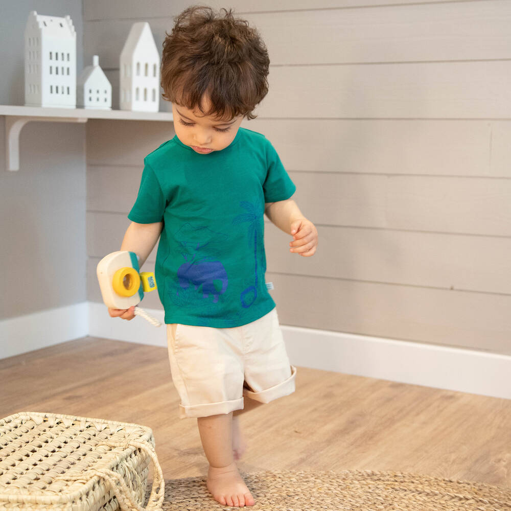 Carrément Beau-شورت قطن تويل لون بيج للأولاد | Childrensalon Outlet