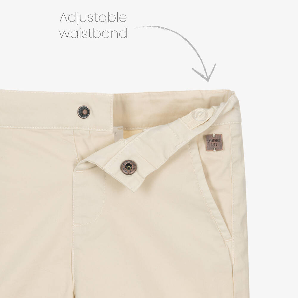 Carrément Beau-شورت قطن تويل لون بيج للأولاد | Childrensalon Outlet