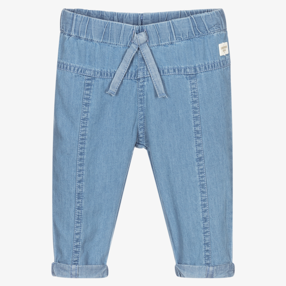Carrément Beau - Boys Blue Chambray Trousers | Childrensalon