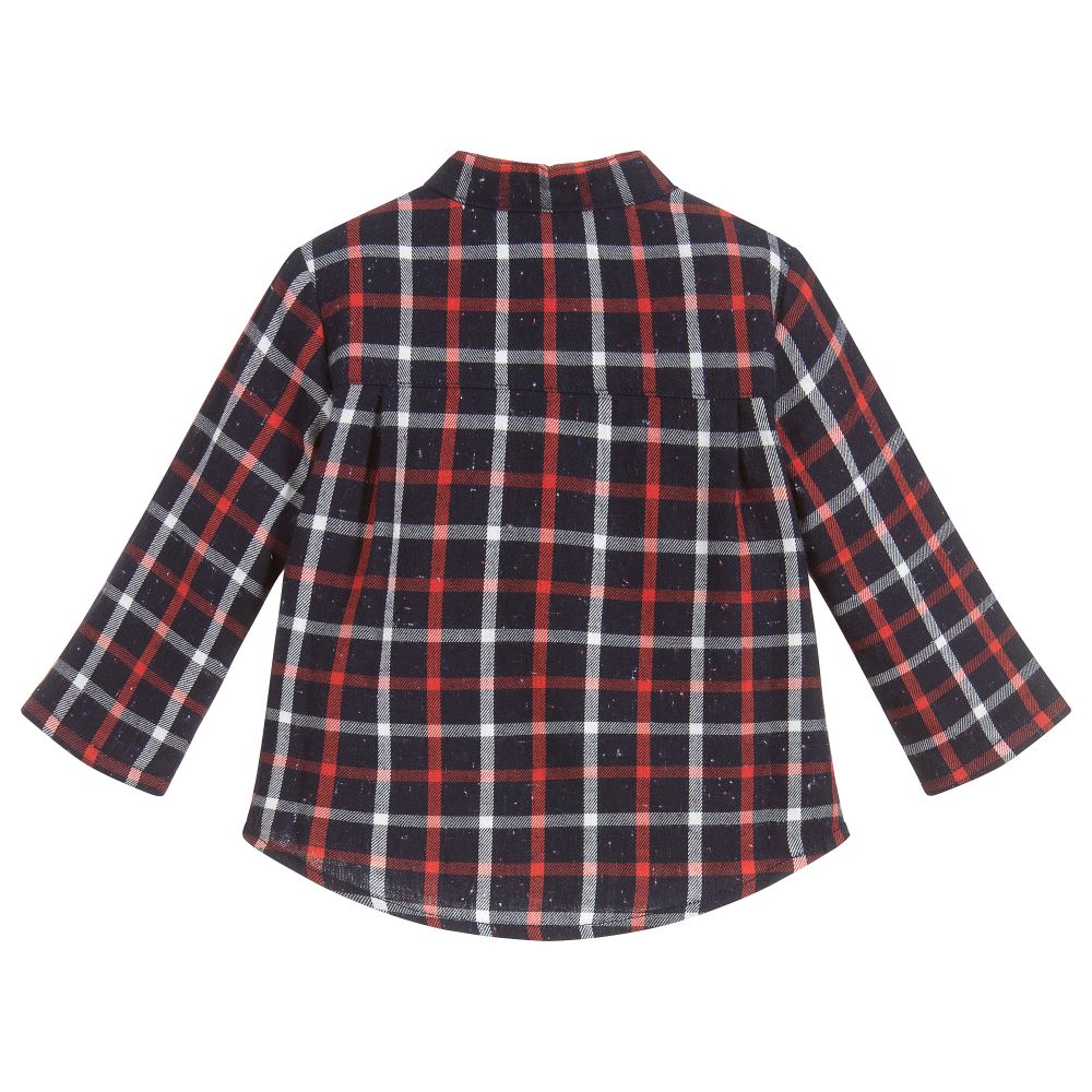 كاريمون بو-قميص أطفال ولادي كاروهات لون كحلي وأحمر | Childrensalon Outlet