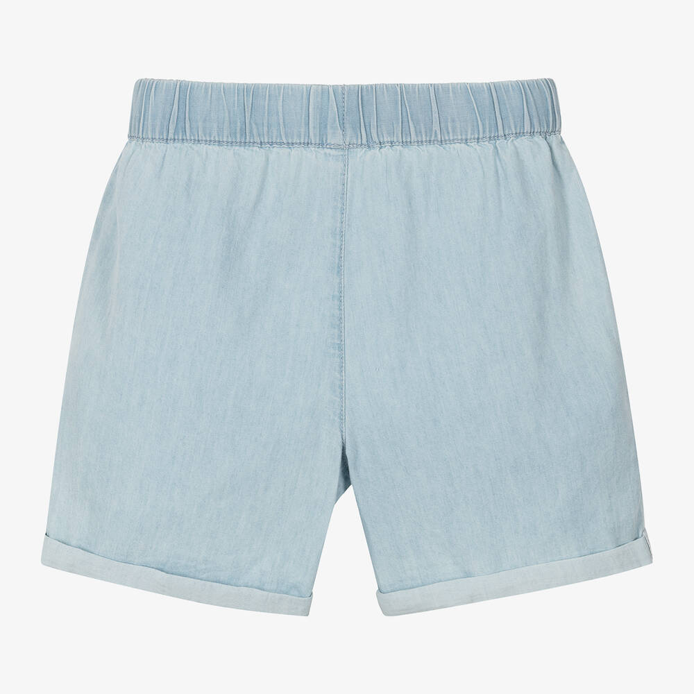 Carrément Beau-Boys Blue Cotton Chambray Shorts | Childrensalon Outlet