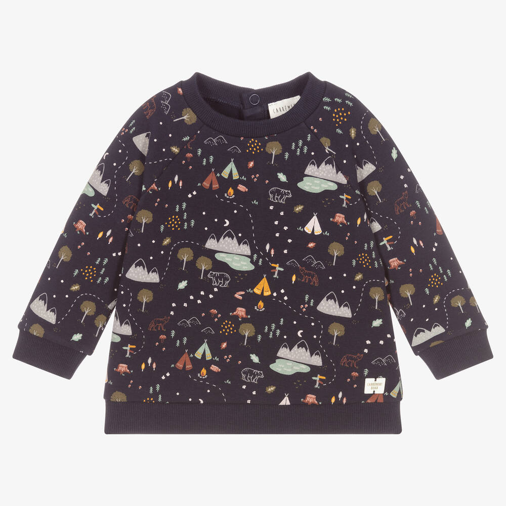 Carrément Beau - Boys Blue Cotton Sweatshirt | Childrensalon