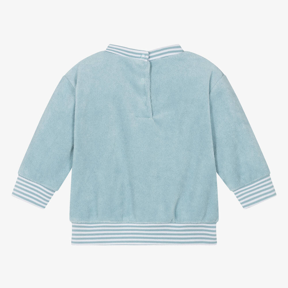 Carrément Beau-Boys Blue Cotton Towelling Sweatshirt | Childrensalon Outlet