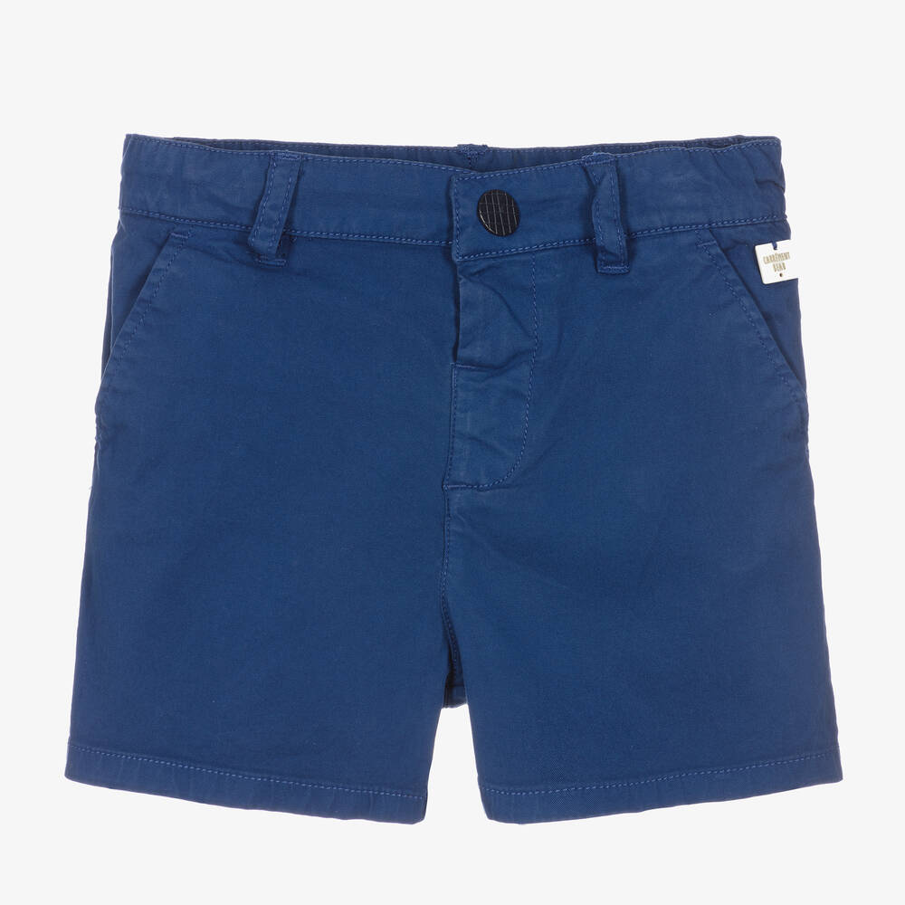 Carrément Beau - Short bleu en sergé de coton garçon | Childrensalon