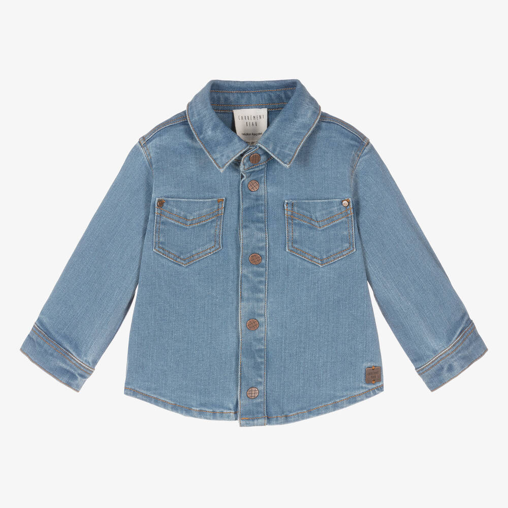 Carrément Beau - Chemise bleue en denim garçon | Childrensalon