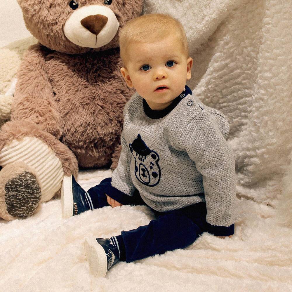 Carrément Beau-Boys Blue Leather Slip-On Shoes | Childrensalon Outlet