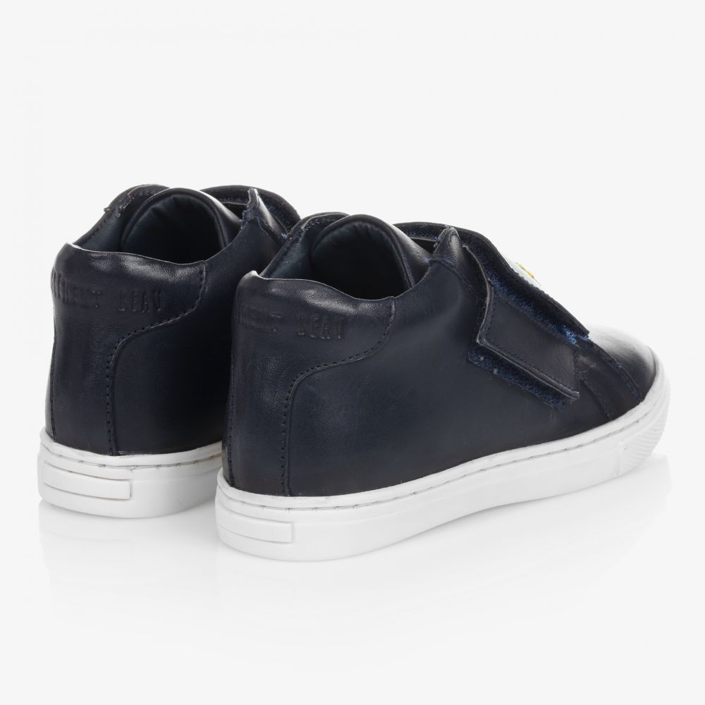 Carrément Beau-Boys Blue Leather Trainers | Childrensalon Outlet