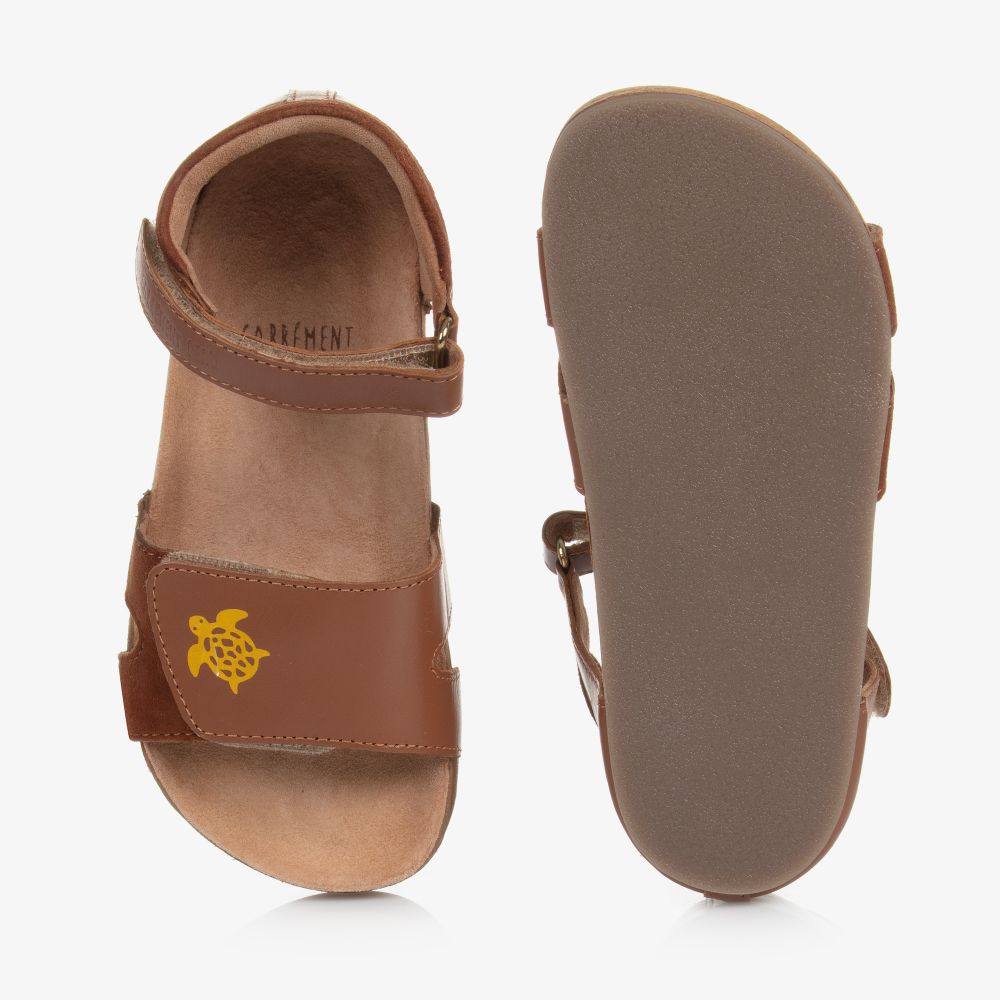 Carrément Beau-Коричневые кожаные сандалии для мальчиков | Childrensalon Outlet