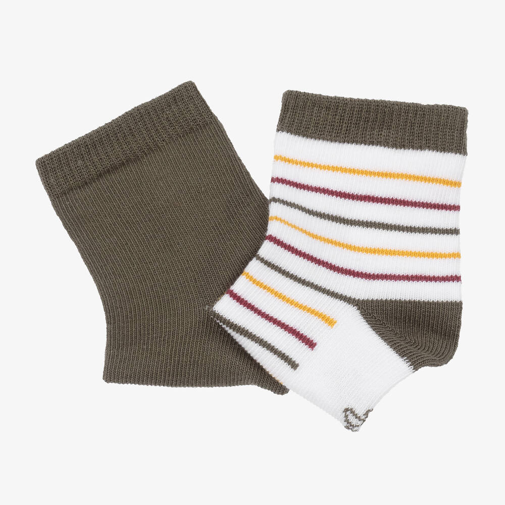 كاريمون بو-جوارب أطفال ولادي قطن محبوك لون أخضر (عدد 2) | Childrensalon Outlet