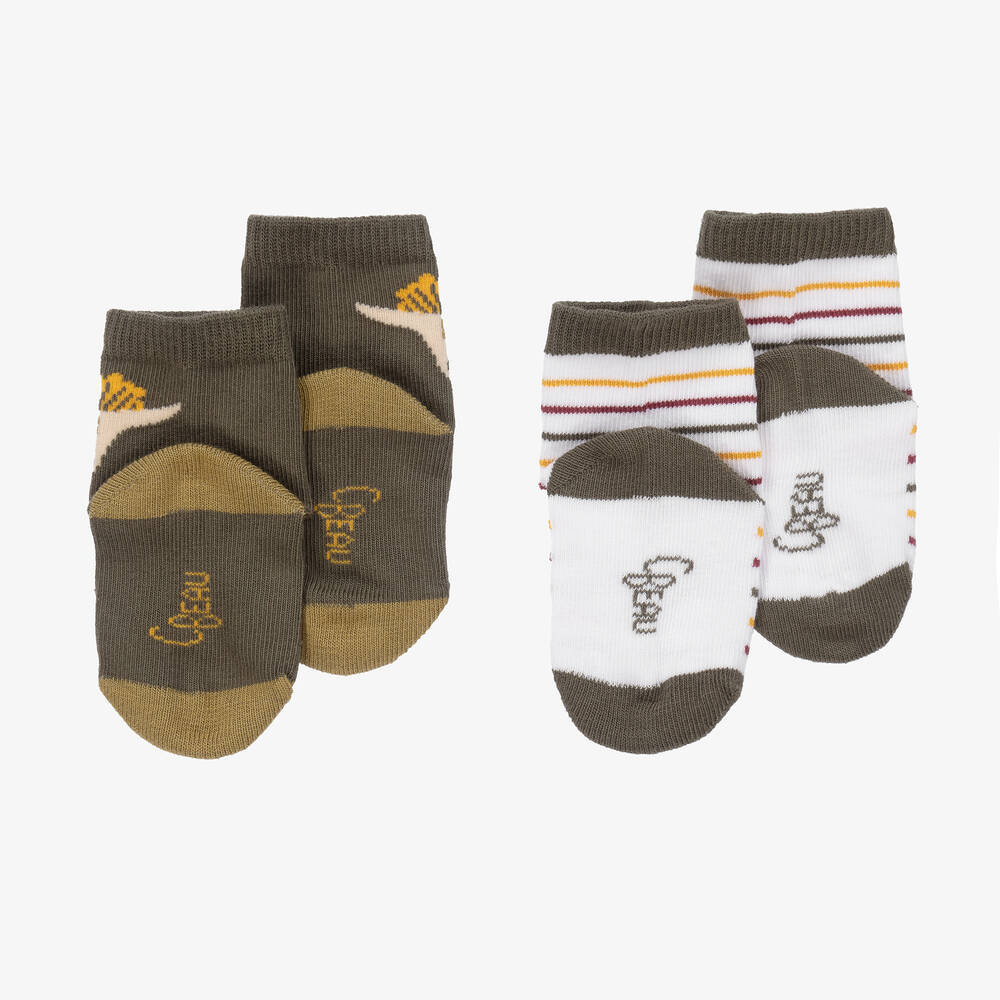 كاريمون بو-جوارب أطفال ولادي قطن محبوك لون أخضر (عدد 2) | Childrensalon Outlet