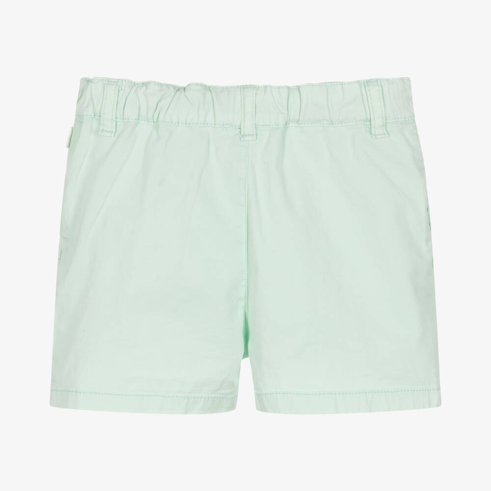 Carrément Beau-Boys Green Cotton Twill Shorts | Childrensalon Outlet