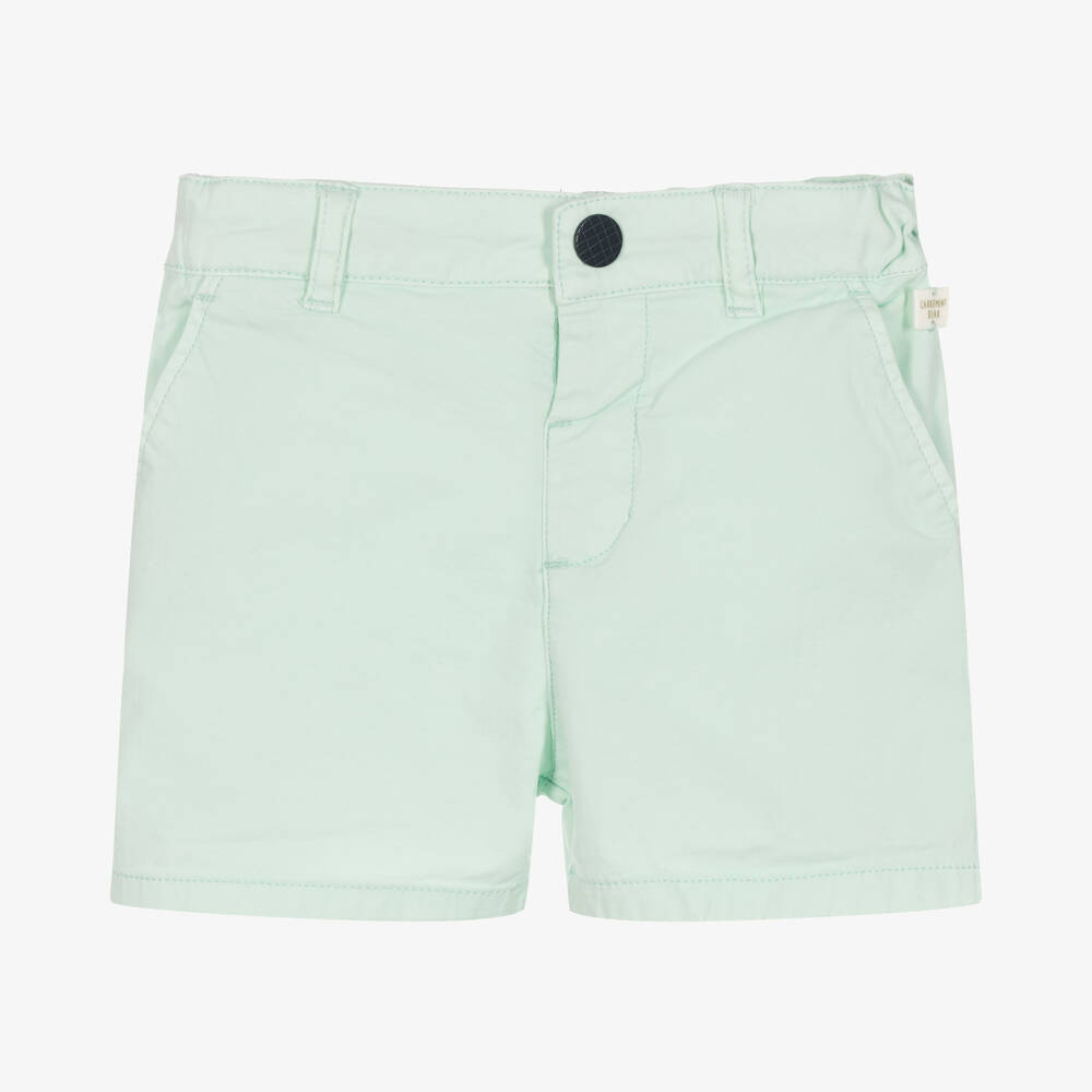 Carrément Beau - Boys Green Cotton Twill Shorts | Childrensalon