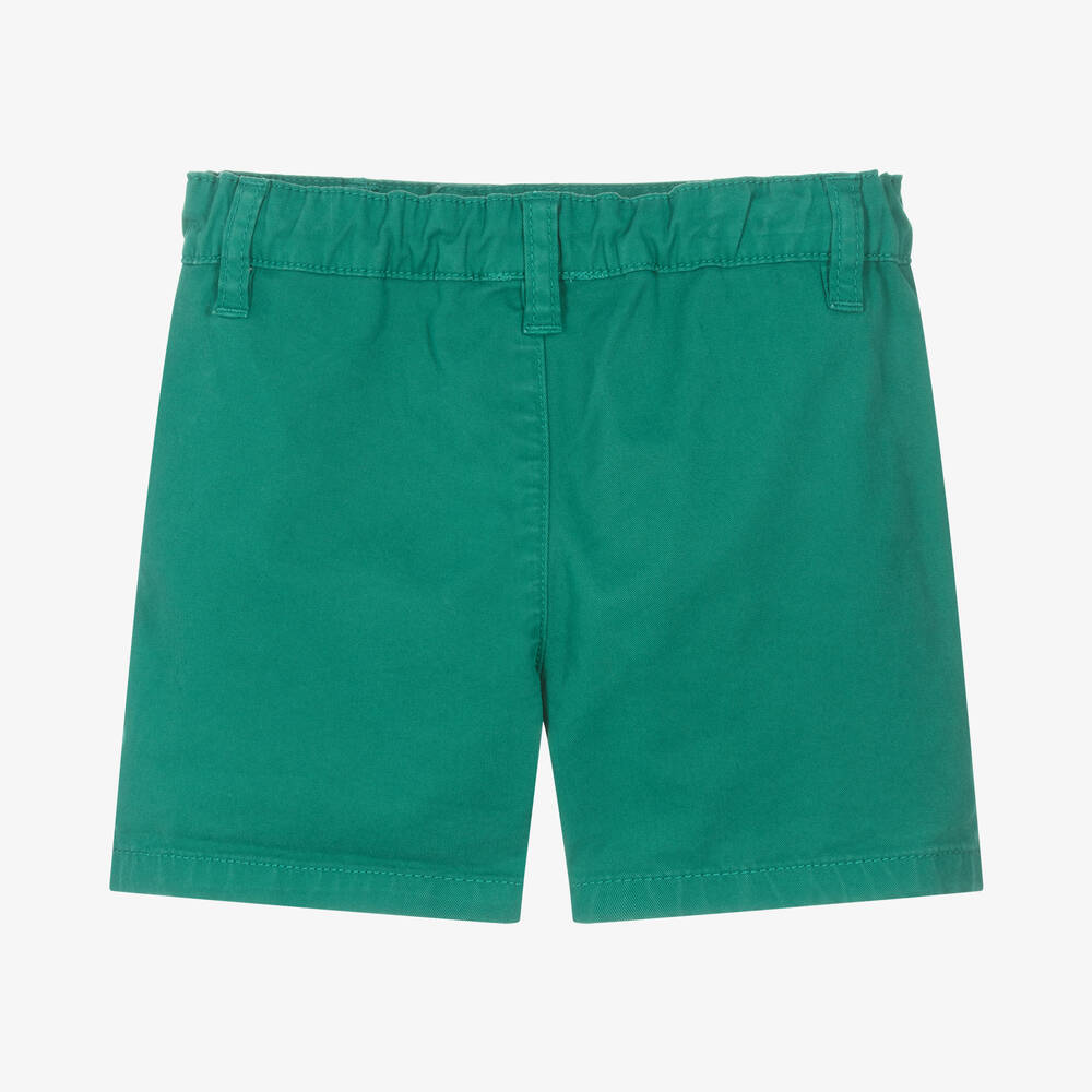 Carrément Beau-شورت قطن تويل لون أخضر للأولاد | Childrensalon Outlet