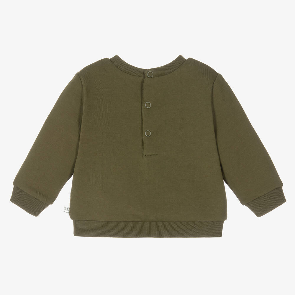 Carrément Beau-Boys Green Organic Cotton Sweatshirt | Childrensalon Outlet