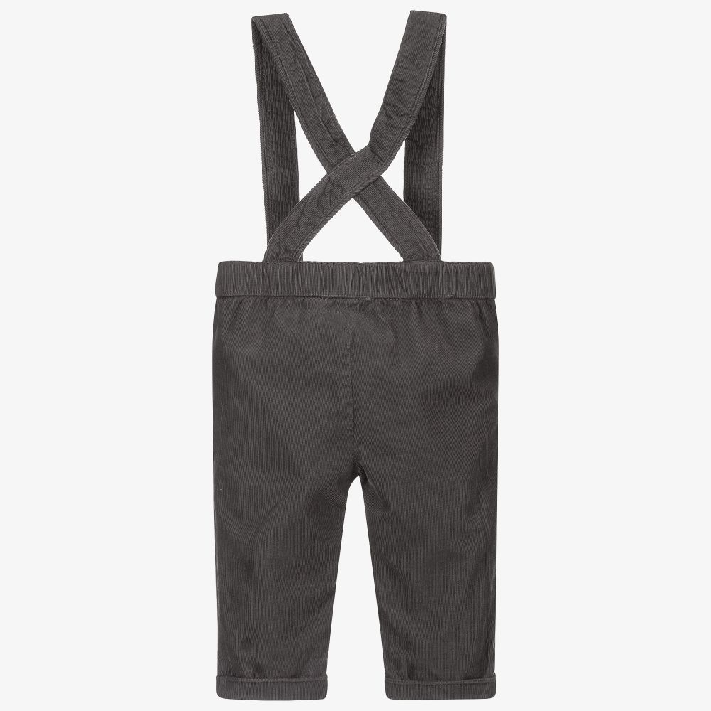 Carrément Beau-بنطلون أطفال ولادي قطن كوردروي لون رمادي | Childrensalon Outlet