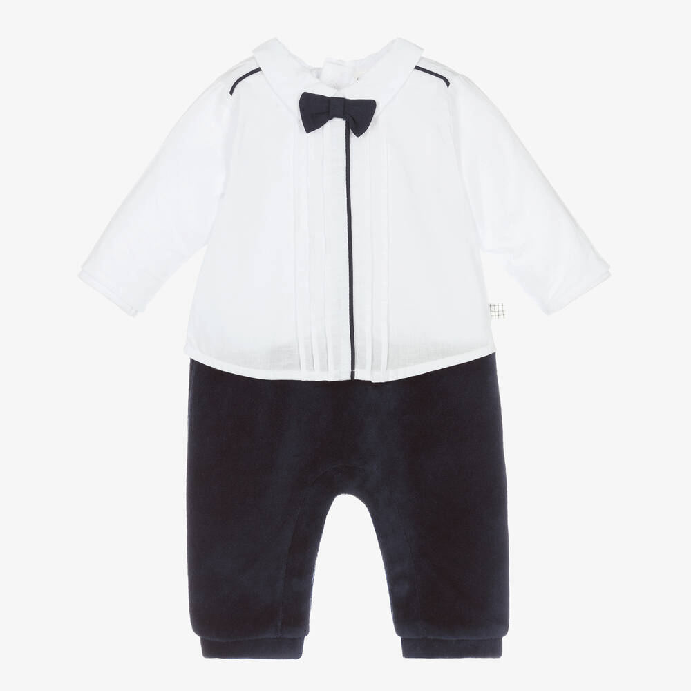 Navy blue and white romper cheap