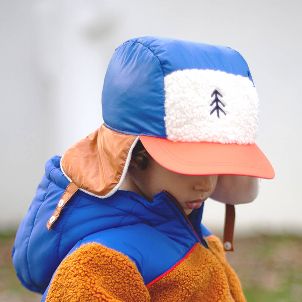 Carrément Beau-Boys Orange & Blue Fleece Cap | Childrensalon Outlet