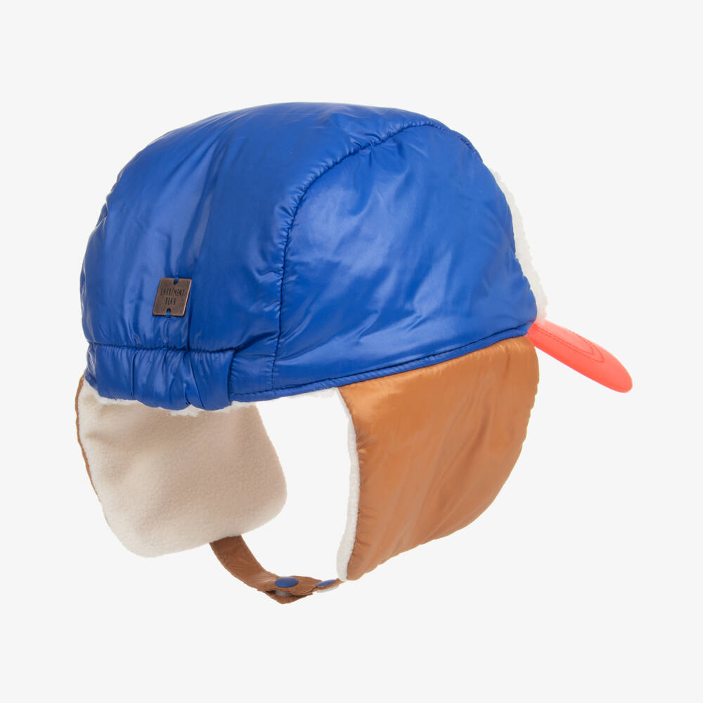 Carrément Beau-Boys Orange & Blue Fleece Cap | Childrensalon Outlet