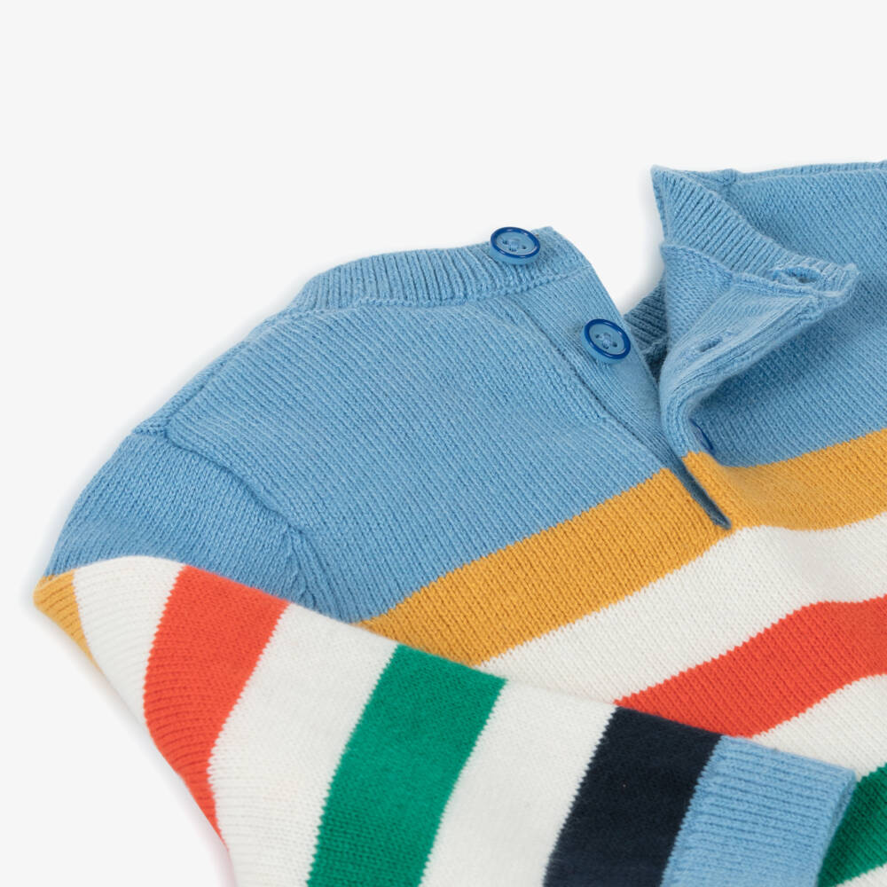 Carrément Beau-بلوفر أطفال ولادي قطن مقلم لون أزرق | Childrensalon Outlet