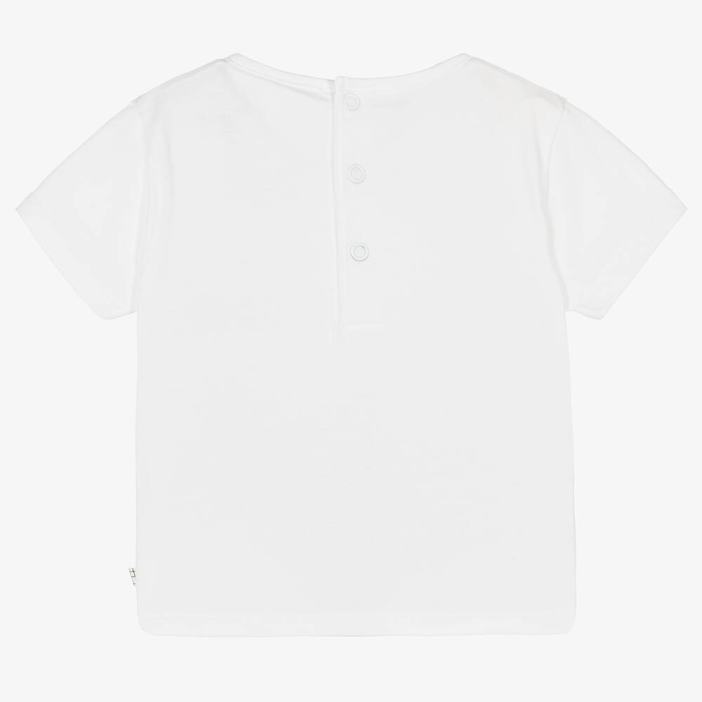 Carrément Beau-Boys White Cotton Aquatic Print T-Shirt | Childrensalon Outlet