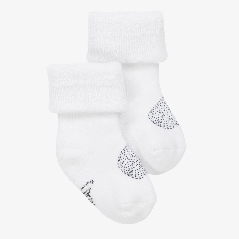 Carrément Beau - Boys White Cotton Bear Socks | Childrensalon