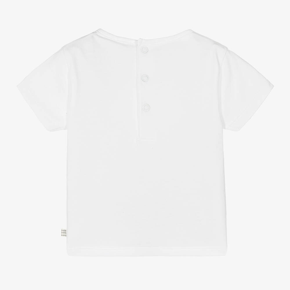 Carrément Beau-Белая хлопковая футболка с хамелеоном | Childrensalon Outlet