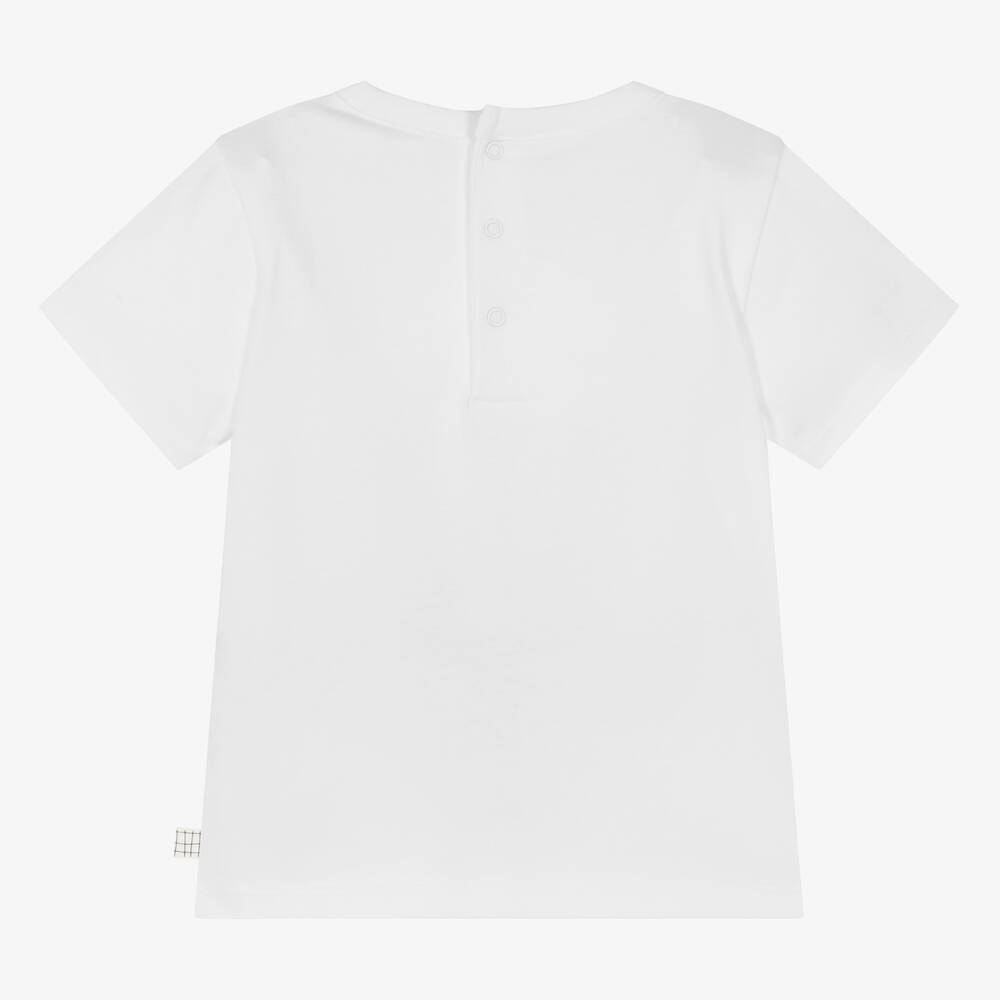 Carrément Beau-Boys White Cotton Crocodile T-Shirt | Childrensalon Outlet