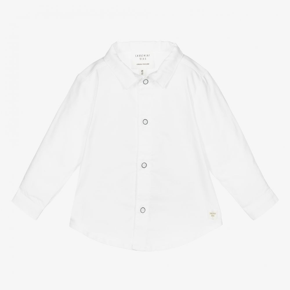 Carrément Beau-قميص أطفال ولادي قطن لون أبيض | Childrensalon Outlet