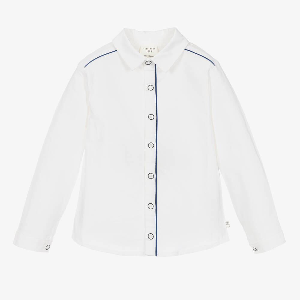 Carrément Beau-Boys White Cotton Shirt  | Childrensalon Outlet