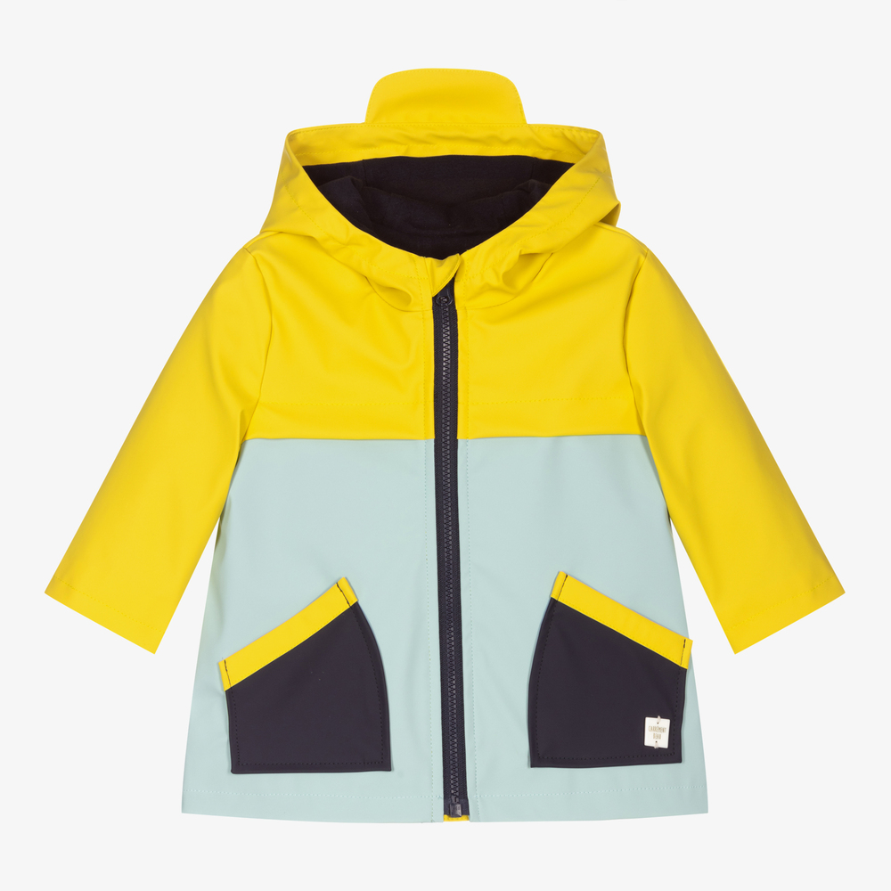 Carrément Beau - Imperméable jaune/bleu Garçon  | Childrensalon