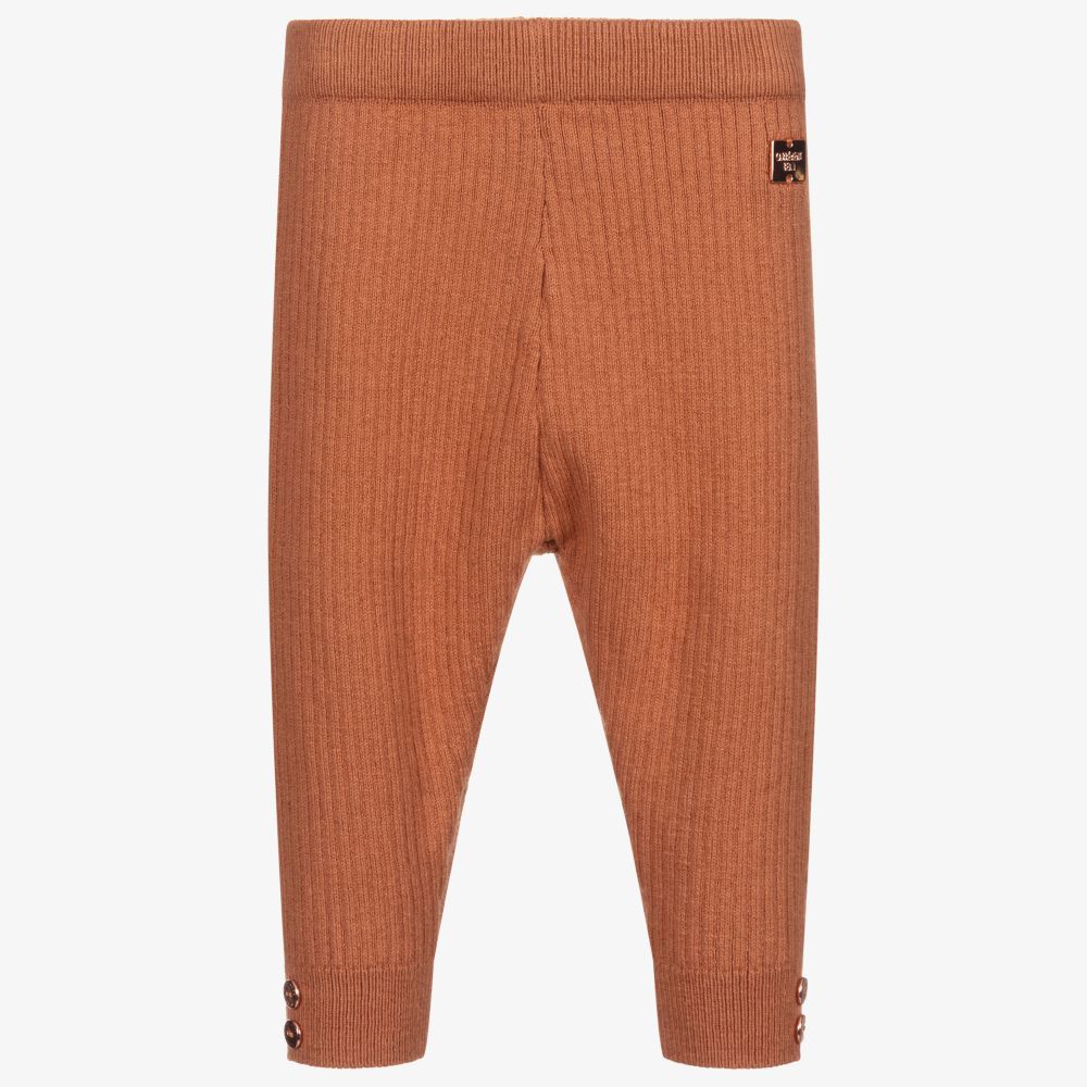 Carrément Beau - Legging marron en coton biologique | Childrensalon