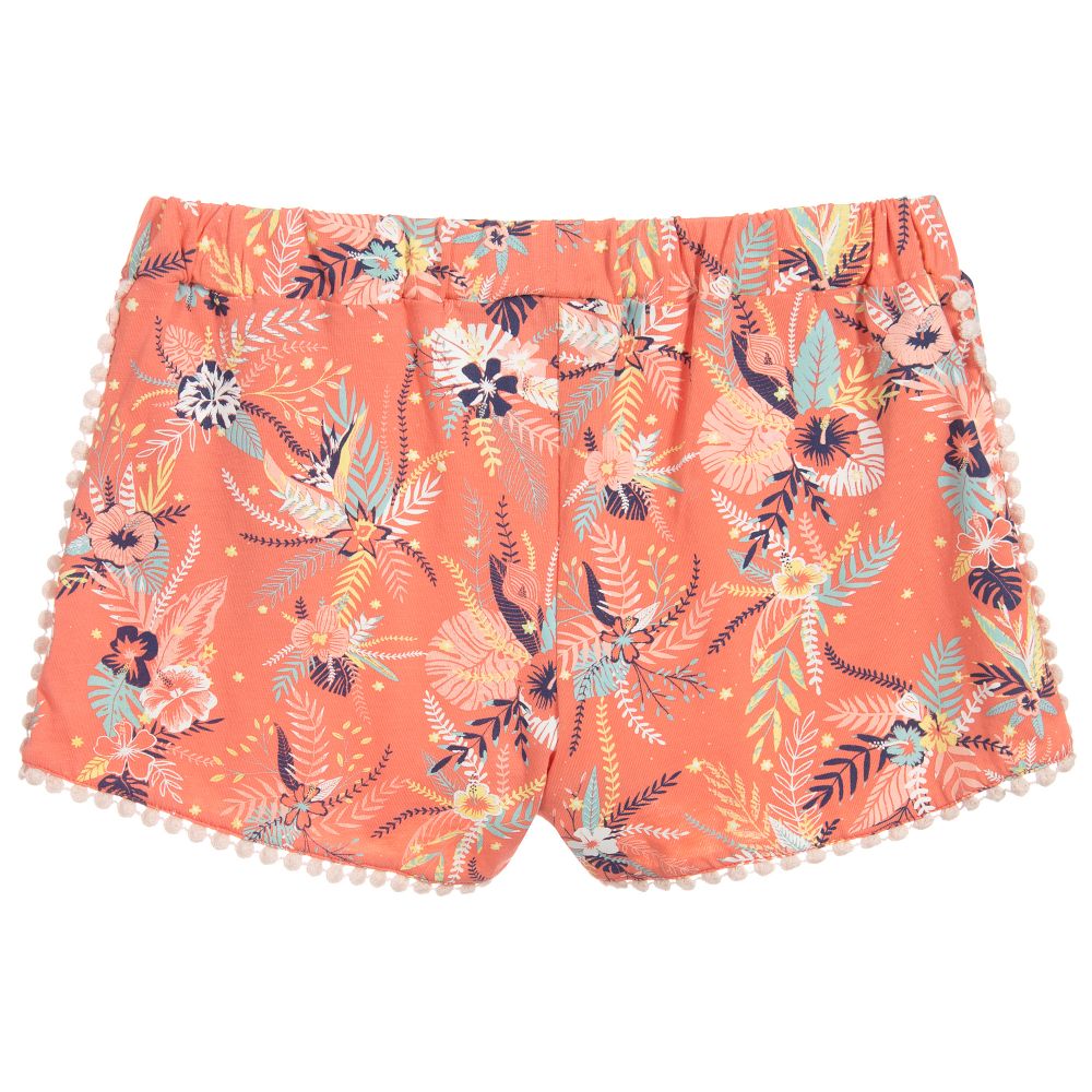 Carrément Beau-Coral Floral Print Shorts | Childrensalon Outlet