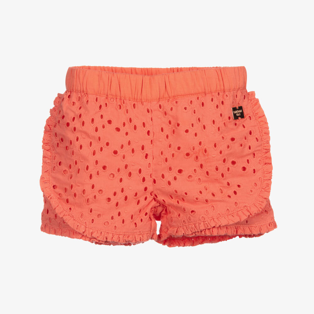 Carrément Beau-Coral Pink Cotton Shorts | Childrensalon Outlet