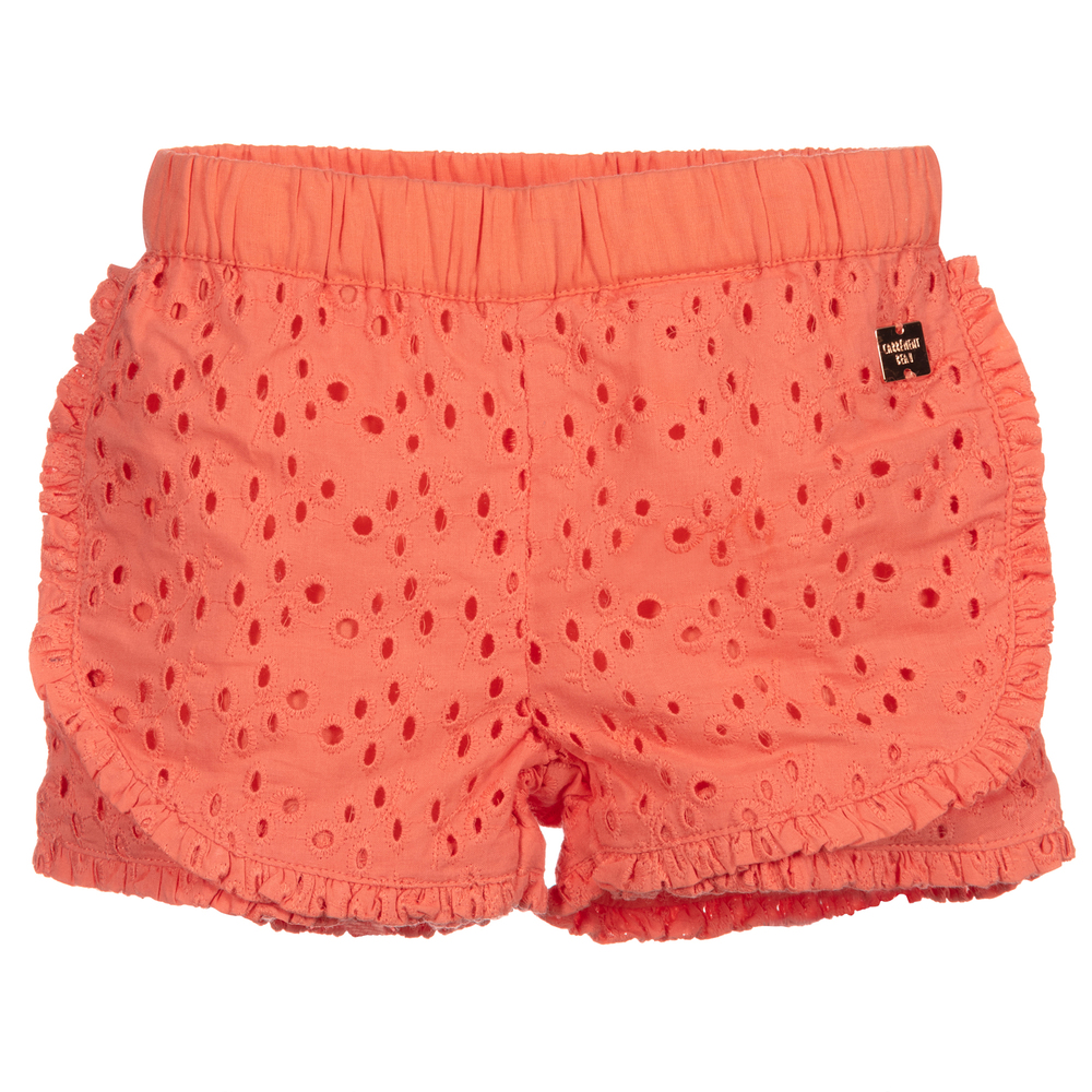 Carrément Beau - Coral Pink Cotton Shorts | Childrensalon