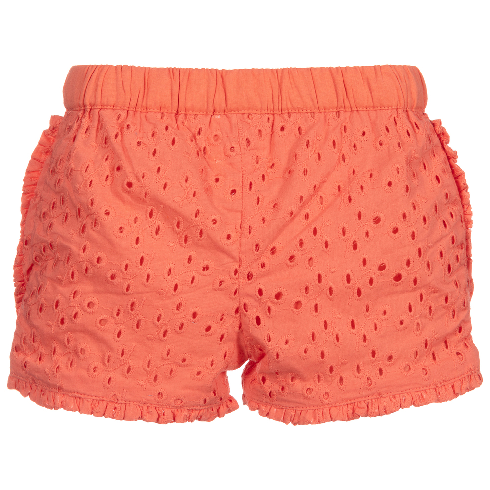Carrément Beau-Coral Pink Cotton Shorts | Childrensalon Outlet