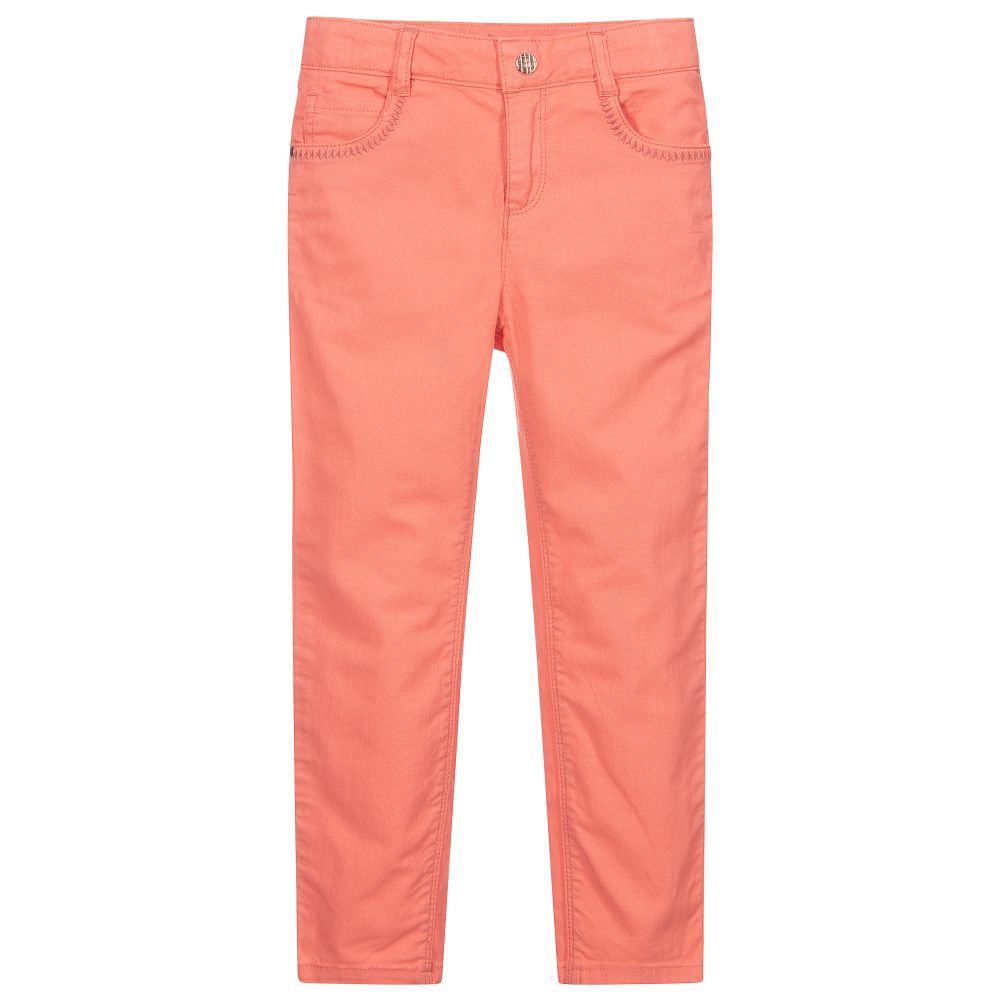 Carrément Beau - Coral Pink Cotton Trousers | Childrensalon