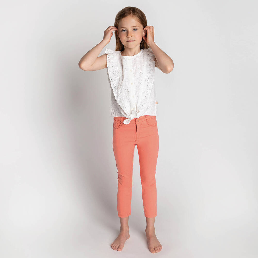 Carrément Beau-Коралловые хлопковые брюки | Childrensalon Outlet