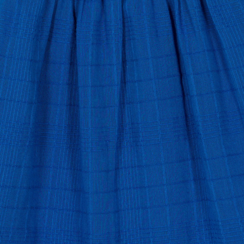 Carrément Beau-Girls Blue Embroidered Cotton Dress | Childrensalon Outlet