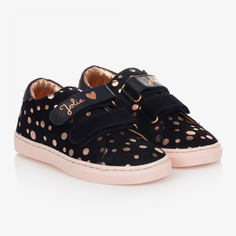 Carrément Beau - Girls Blue Leather Trainers | Childrensalon